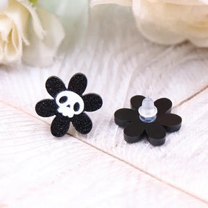 Flower Skull Studs