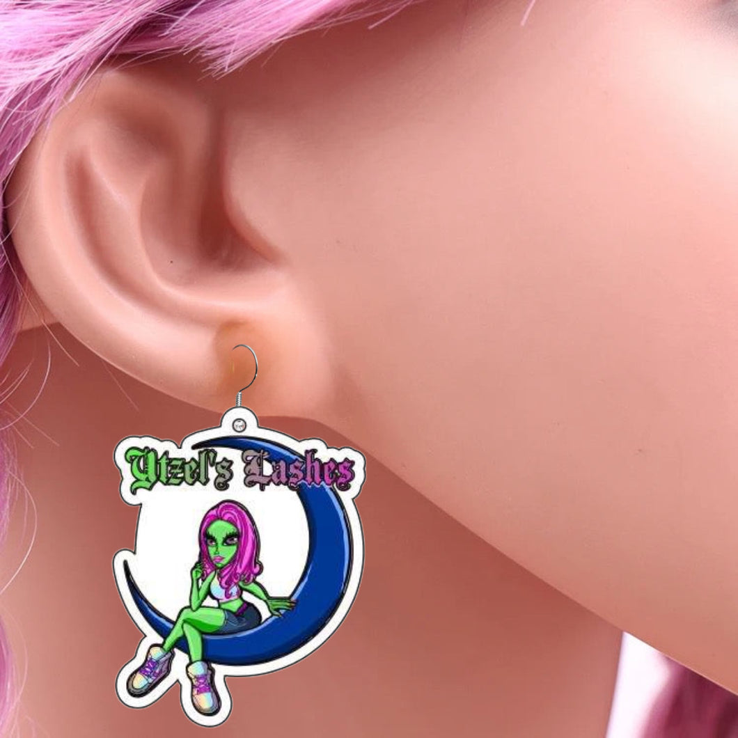 Alien Girl Hook Earrings